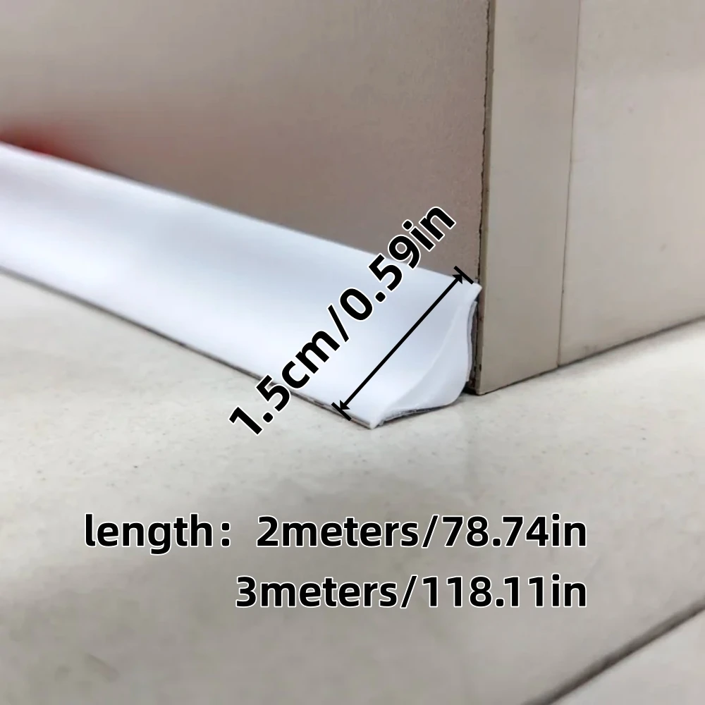1pc 78.74/118.11inX1.5cm Self-Adhesive Wood Grain Skirting Board,Peel and Stick Floor Wall Gap Trim,aterproof Flexible Molding