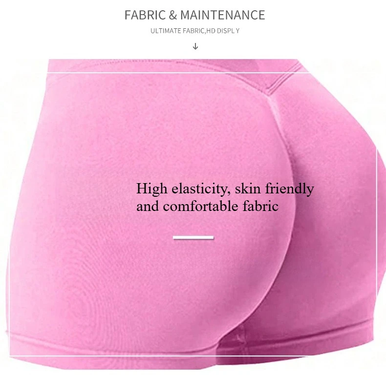 Damen Sommer V-Taille Yoga-Shorts Modische und Sexy Laufhose Fitness-Hose Hochelastische Hüftliftende Sportshorts – Detail 5