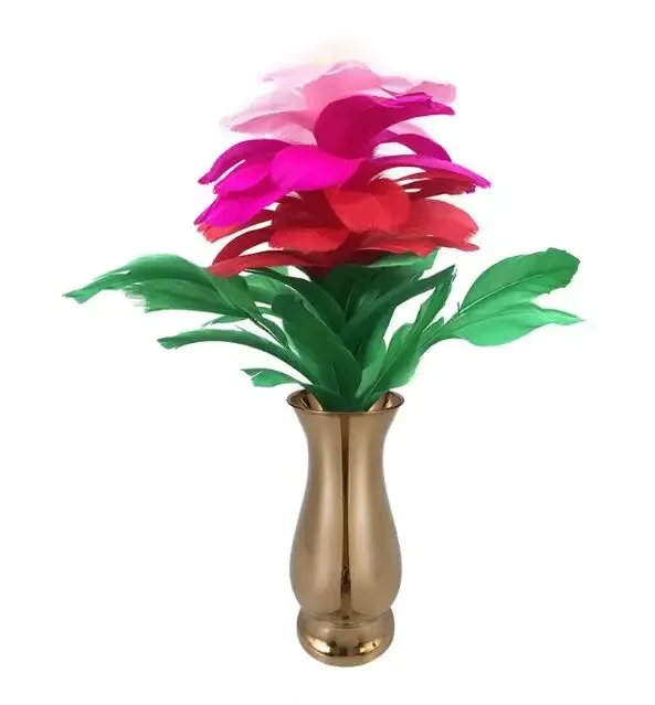 مزهرية فاخرة سحرية متعددة الألوان، قصب معدني يتحول إلى ريشة أو زهرة المرحلة، وسيلة للتحايل للسحرة المحترفين #3