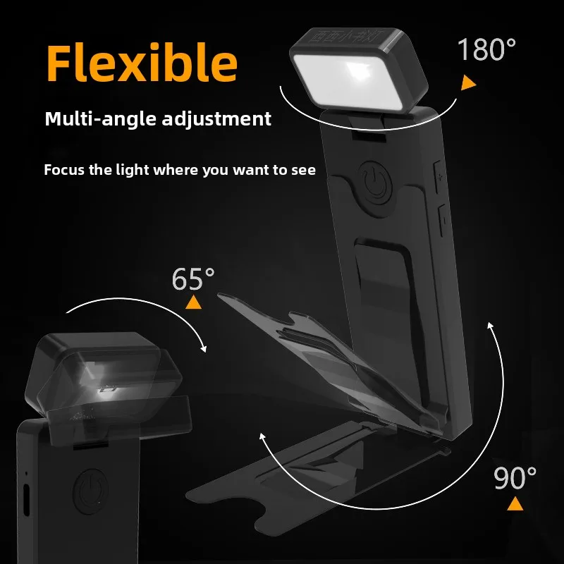 Reading Lamp USB Rechargeable Clip-On Reading Light Eye-Care LED Bookmark Lamp Mini Portable Night Light Dorm Bedroom Bedside