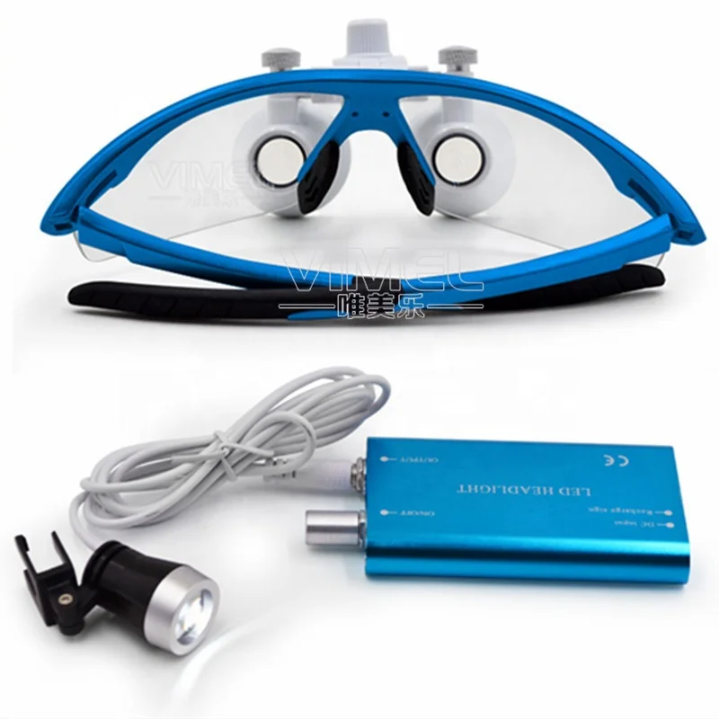 2.5x /3.5x Dental Loupes With LED light Brightness Adjustable LED Headlight