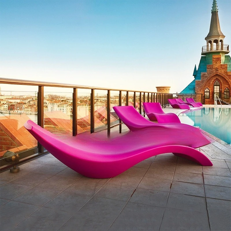 FRP seaside lounge chair outdoor open-air villa beach swimming chair hotel hot spring balcony waterproof leisure chair