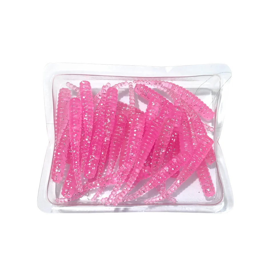 MUKUN Neuer Weichköder 30 Stück Silikonköder 35mm 0,3g Gerader Schwanz Pin Swimbait Wobblers Wurm Bass Karpfen Rockfishing Angelzubehör – Detail 10