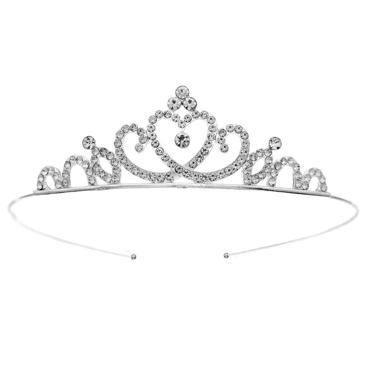 Classic Rose Gold Glitter Lucky Heart Crystal Mini Tiara Alloy Crown Women Party Performance Wedding Hair Band Hair Accessories image 5