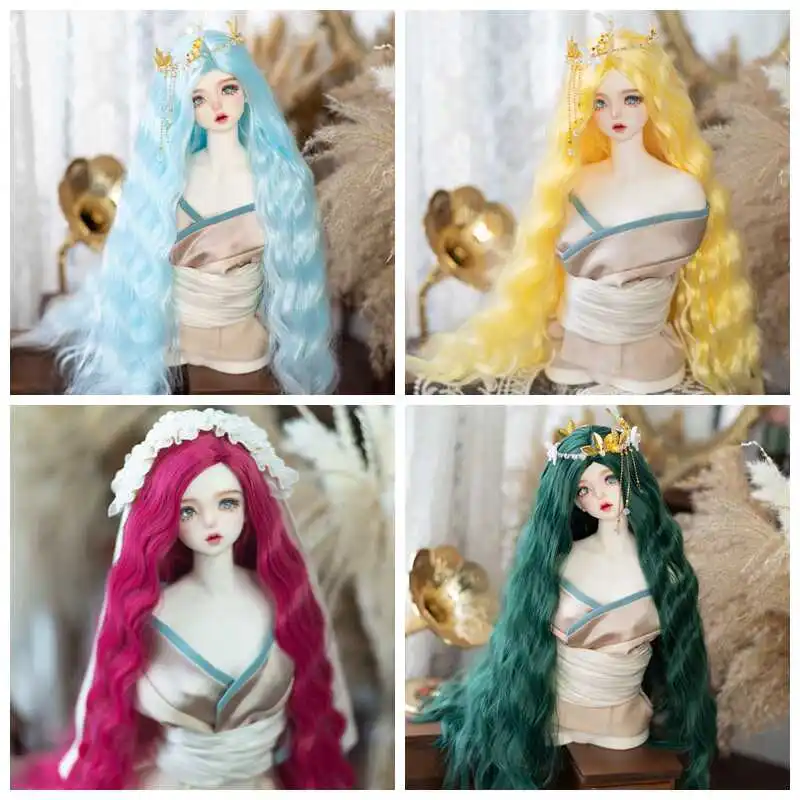 

1/3 1/4 1/6 Кукольный парик для куклы Bjd 60/45/30 см, средние длинные волосы, мягкая игрушка для девочек, платье, игровой домик, аксессуары для кукол, без куклы