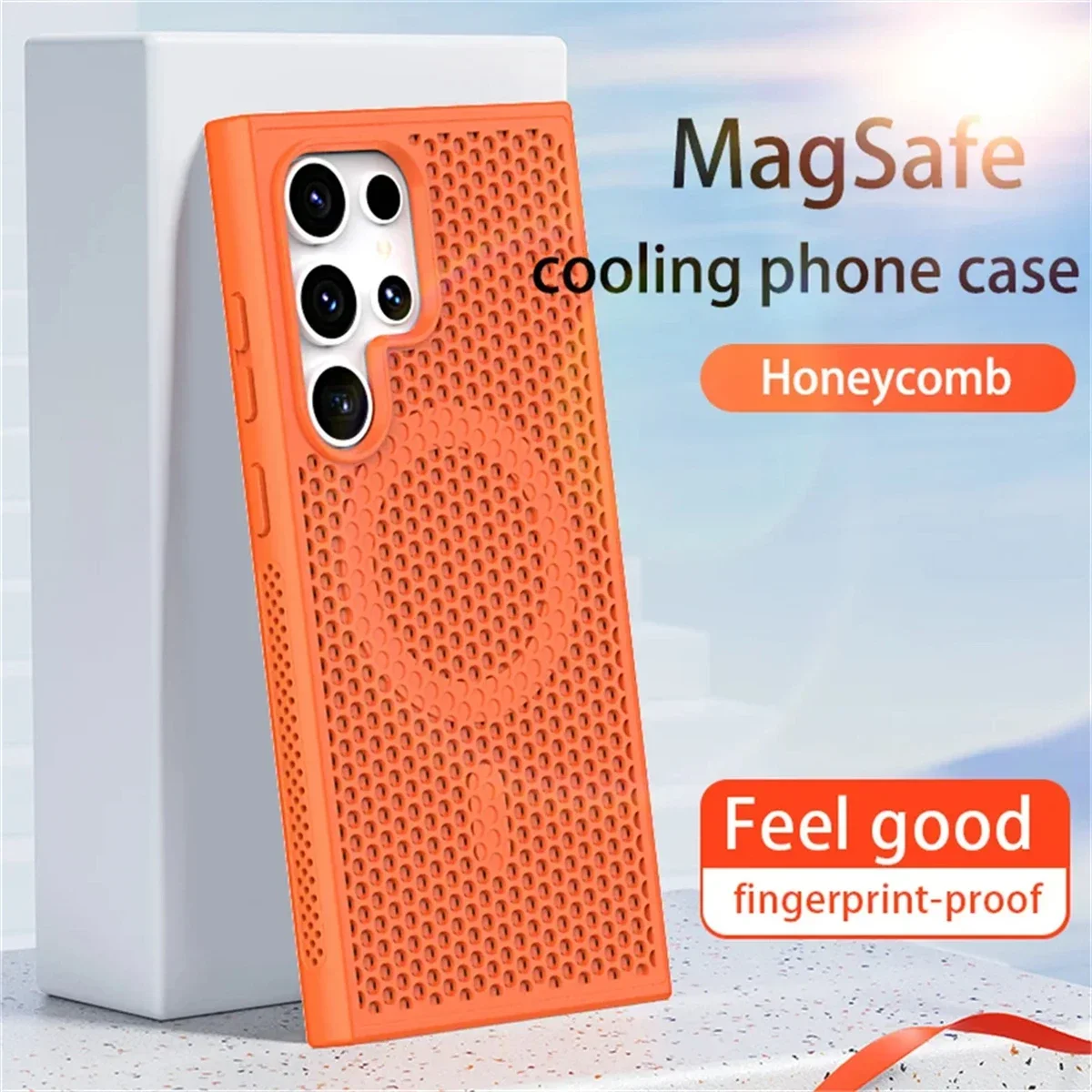 

Heat Dissipation For Magsafe Magnetic Case For Samsung Galaxy S24 S23 FE S22 Ultra Plus Cooling Breathable Wireless Charge Cover