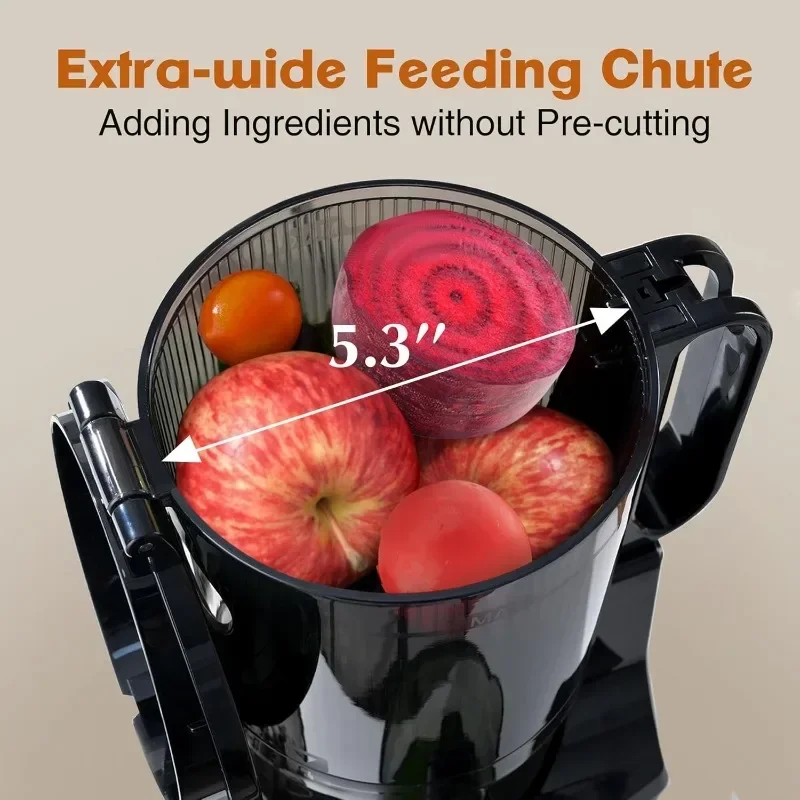 Cold Press Juicer Machines Slow Masticating Juicers with Large Feed Chute Fit Whole Fruits & Vegetable Easy Clean Self