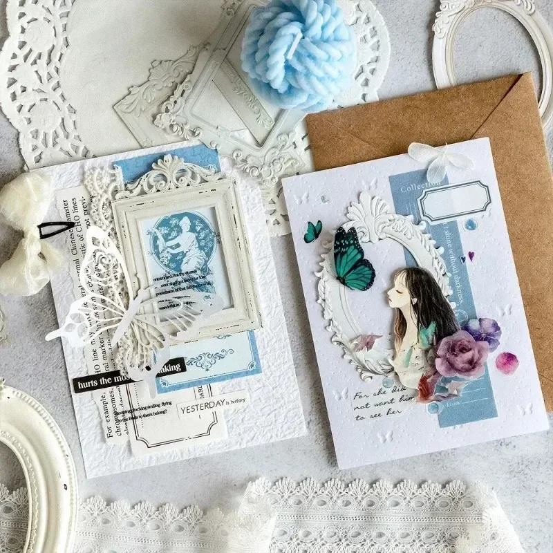New DIY MoMo Specialty Paper Hollow Embossed Collage Card Romantic Encounter Series Vintage Literary Style Journal Base Paper