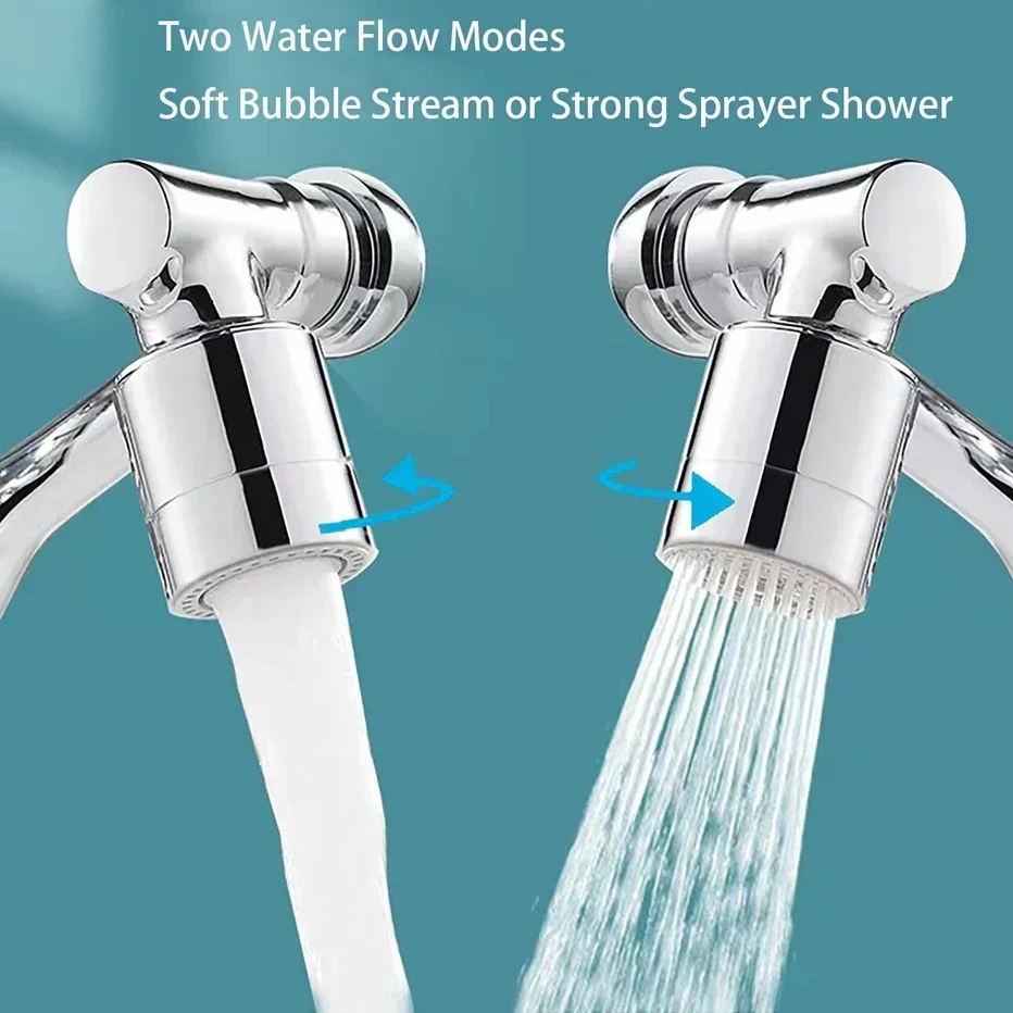 Aireador de extensión de grifo giratorio multifuncional, brazo robótico giratorio de 1080 grados, filtro de agua para fregadero, burbujeador