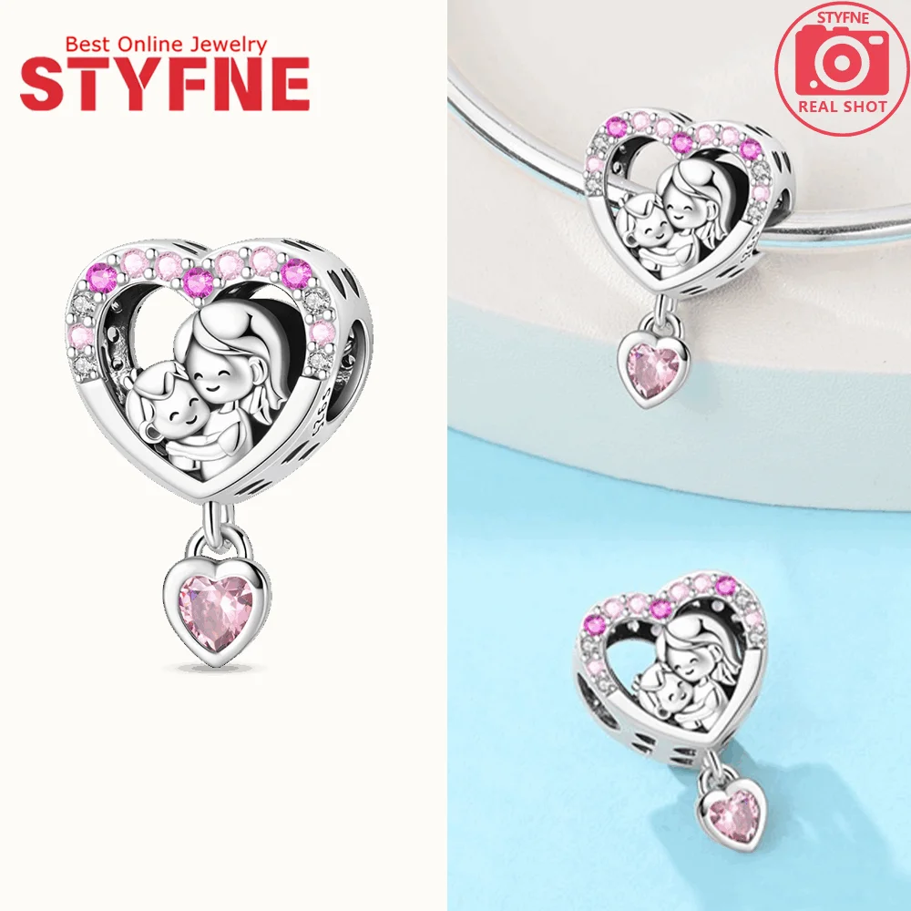 Silver-Plated Infinity Knot Heart Charm Bead for Bracelets