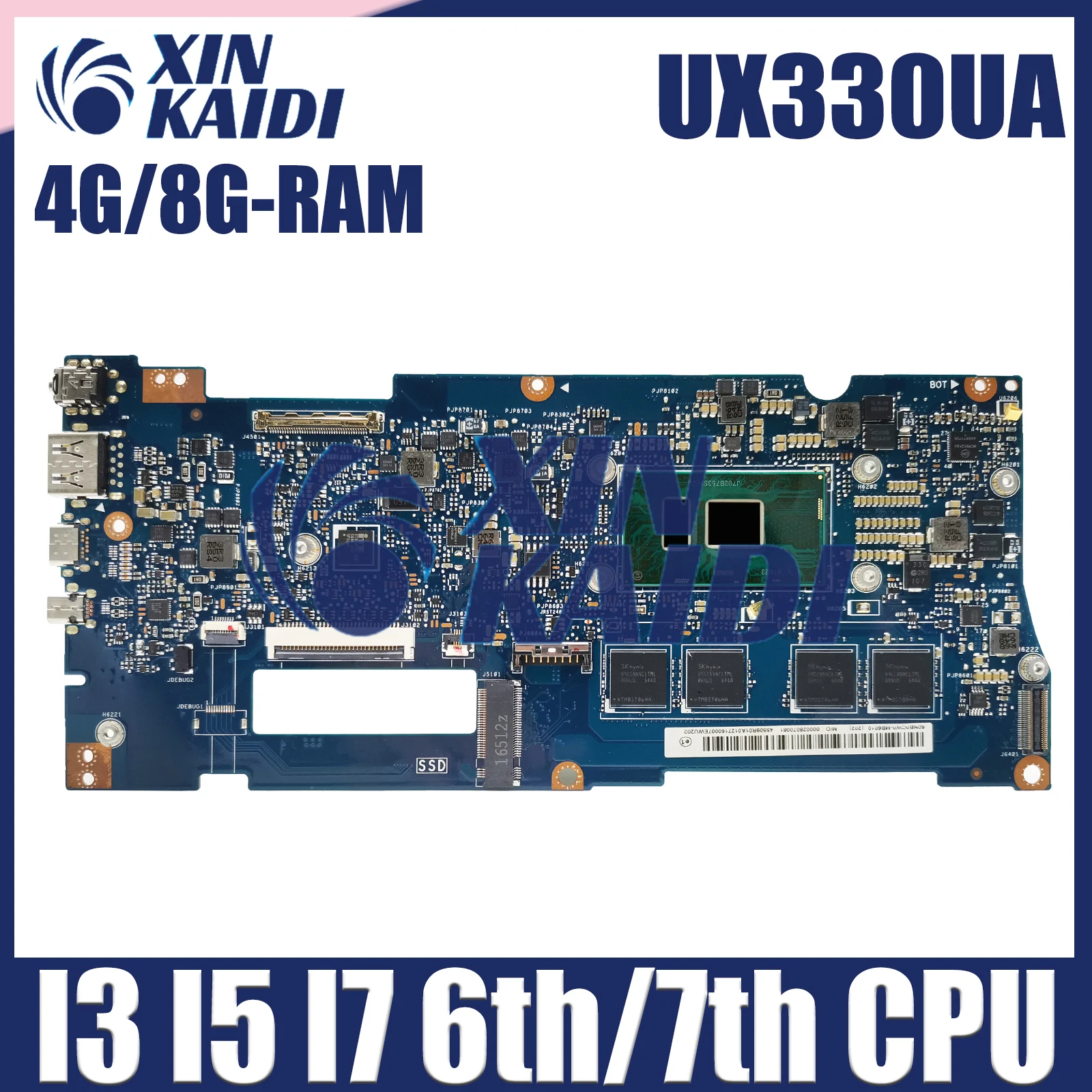 

UX330UA Notebook Mainboard For ASUS ZenBook U330UA UX330U UX330UAK U3000U Laptop Motherboard CPU I3 I5 I7 6th/7th Gen 4G/8G-RAM