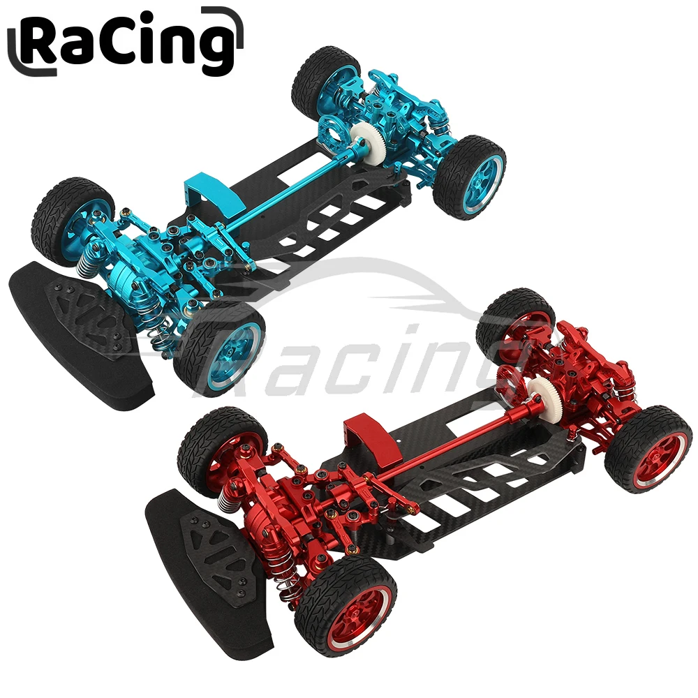 Metal Alloy & Carbon Fiber Frame Chassis with Shock Absorbers Wheels Belt Drive For Tamiya TT02 TT-02 1/10 RC Car Upgraded Parts