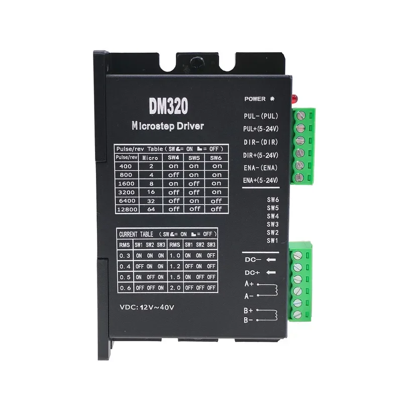DM320 2H320 Stepper motor driver controller PULSE 12800 microstep motor brushless DC motor shell for 28 35 42 stepper drivers