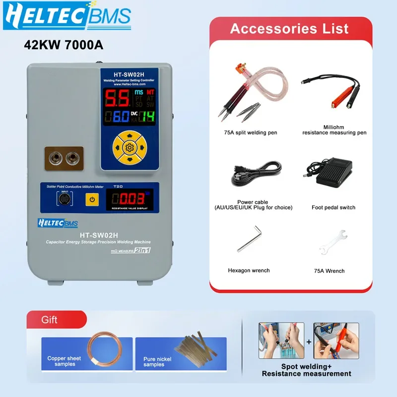 Heltecbms HT-SW02H 42KW 7000A High Power Battery Spot Welder Spot Welding Machine Welding Copper/Aluminum/Nickel Resistance Test