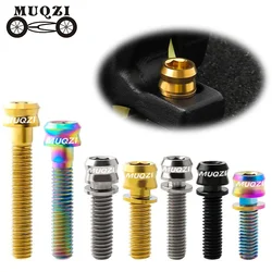 MUQZI Titanium Screws Bicycle M5x15 17 19MM M6x17 19 30 35MM Bike Headset Top Cap Bolt Stem Screw Brake Caliper Screw