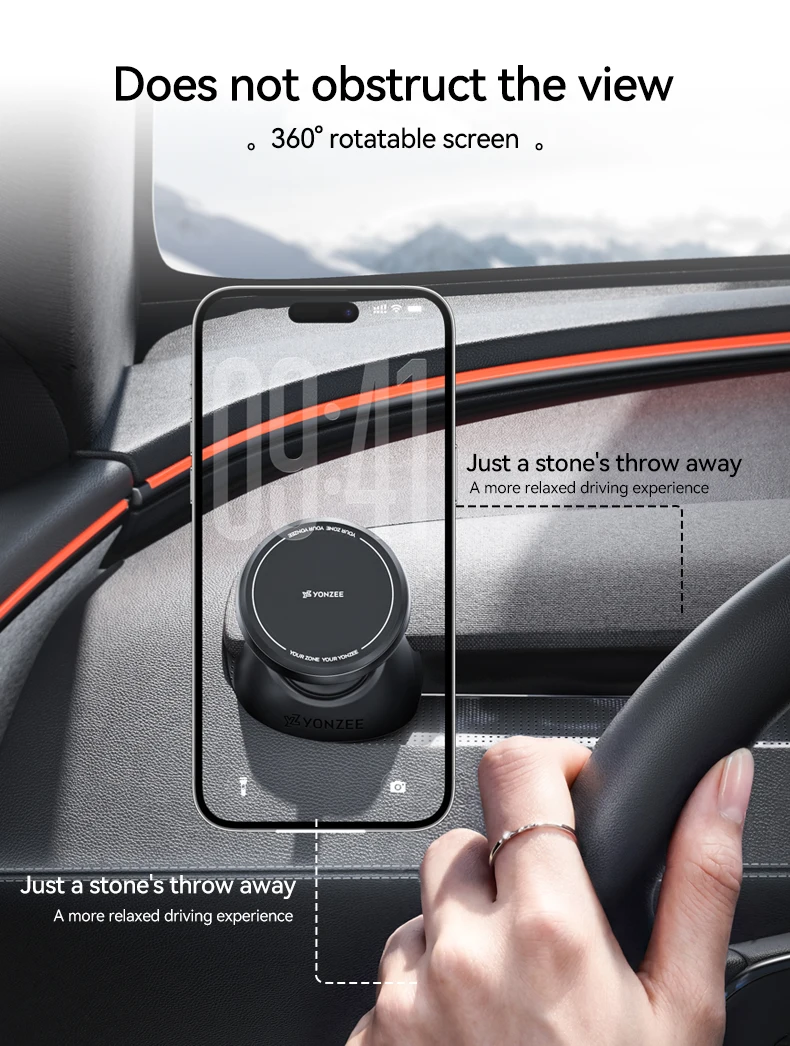 YZ für Tesla Auto-Handyhalterung Modell Y YL Juniper 3 Highland LHD RHD Silikon-Magnethalterung für iPhone Samsung Zubehör MagSafe – Detail 2