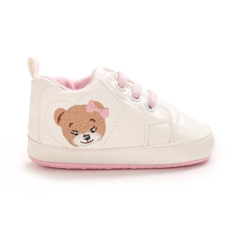 Frühlings- und Herbst-Babyschuhe, Lauflernschuhe, niedlicher Bär, 0-18 Monate, Babyschuhe, lässige, weiche Stoffsohle, weiße Schuhe, Sportschuhe – Detail 14