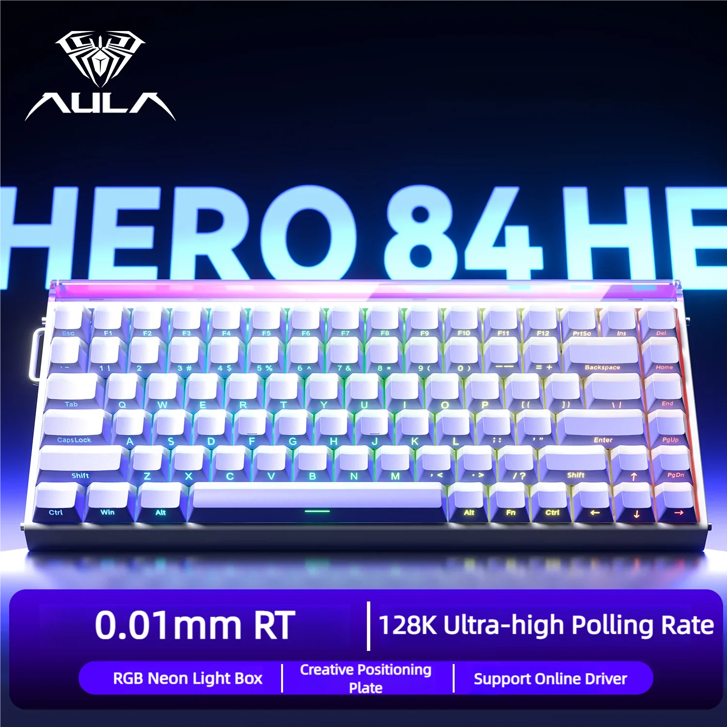 

AULA HERO84 8K Magnetic Keyboard 0.01mm Rapid Trigger Full Keys Hot-swap RGB Backlit For Gaming E-sports