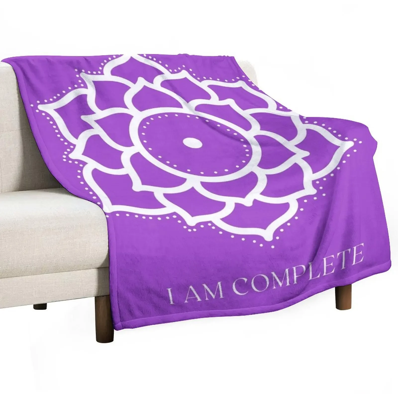 Sahasrāra - Crown Chakra - Healing Affirmation - I Am Complete Throw Blanket Hairy Thermals For Travel Stuffeds Blankets