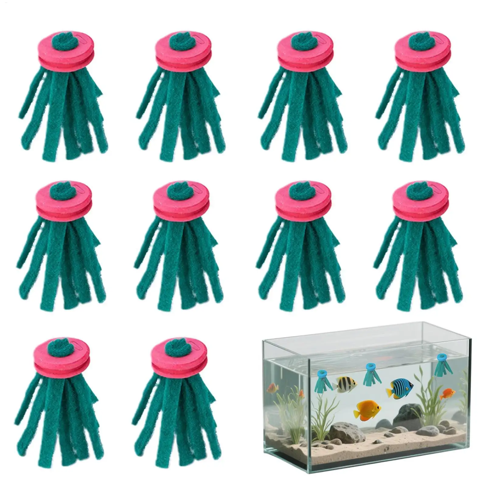 10 Stück Aquarium-Legenetz, dekorativer schwimmender Eiersammler, Grasversteck für Betta-Frauen zum Ausruhen, Füttern und Schutz