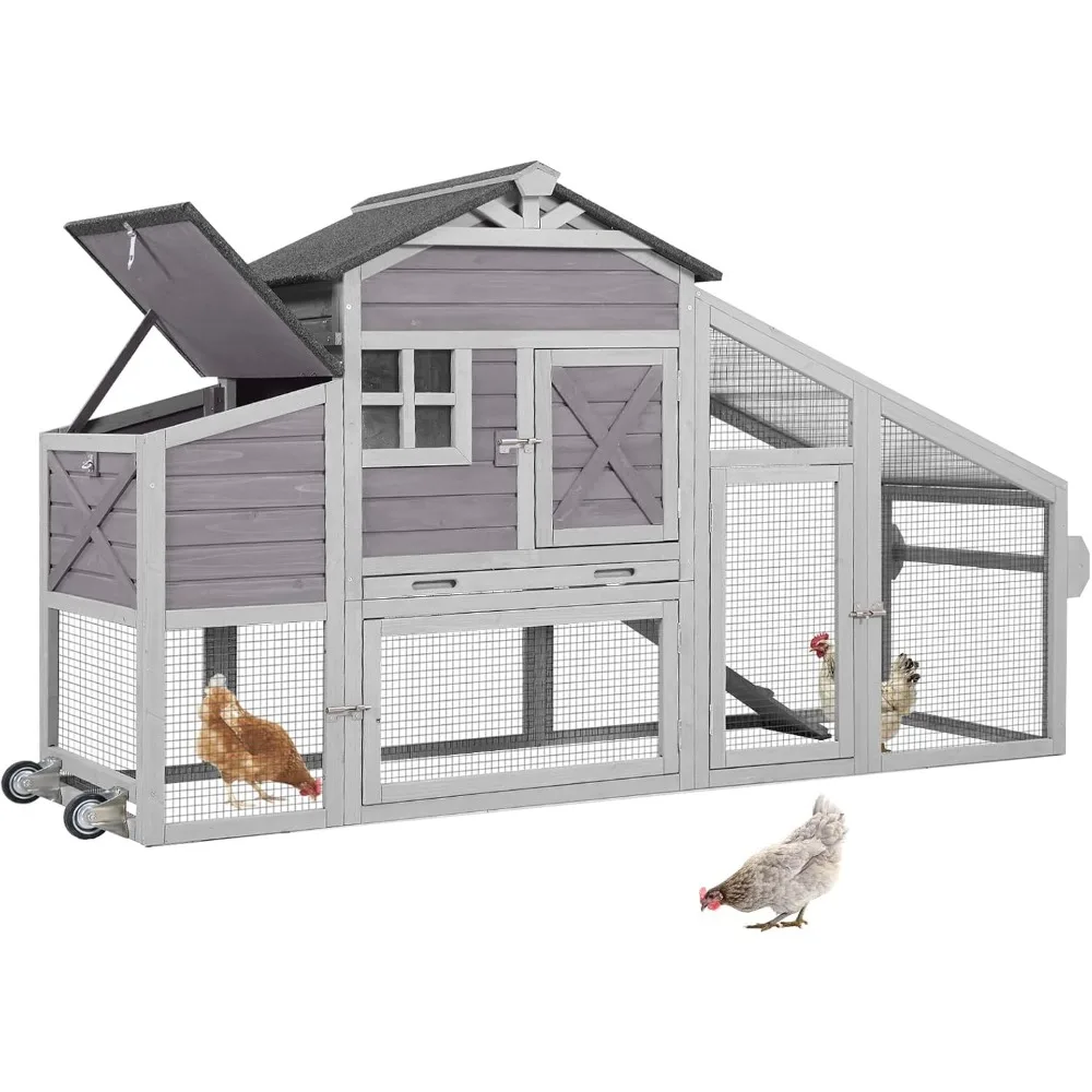 

Large Chicken Coop for Outdoor with Nest Box and Removable Tray, Hen House Waterproof for 2-5 Chickens, Outdoor Poultry Cage wit