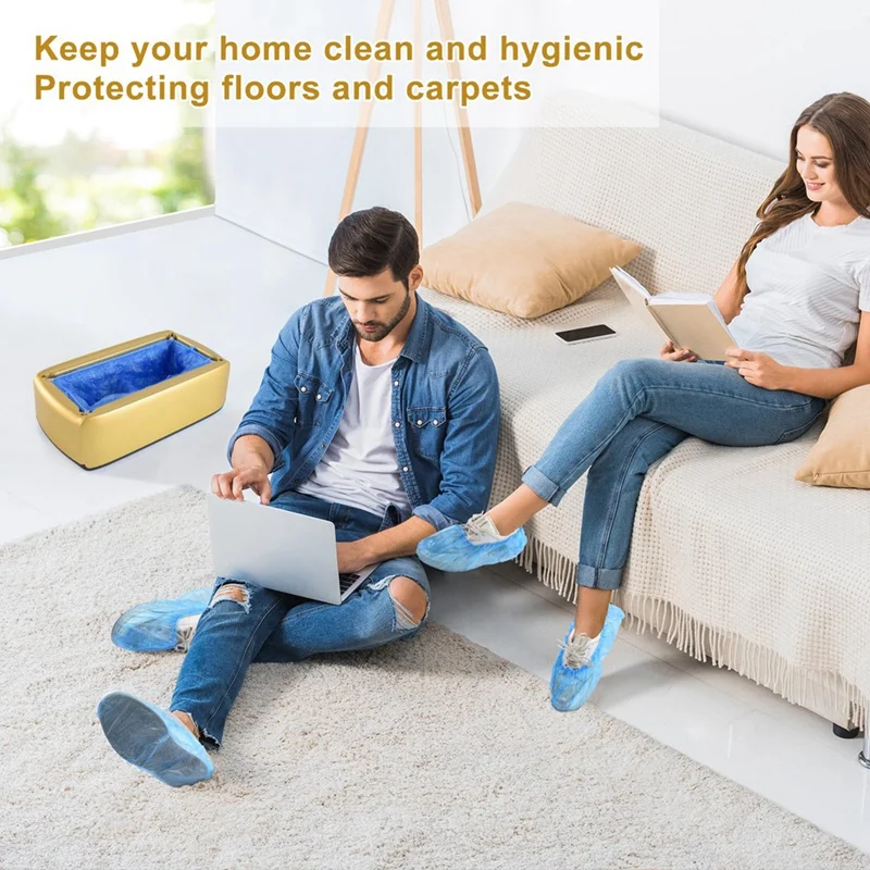 Shoe Cover Machine Automatic Shoe Cover Dispenser 200 Pieces Disposable Plastic Shoe Covers For Home, Office