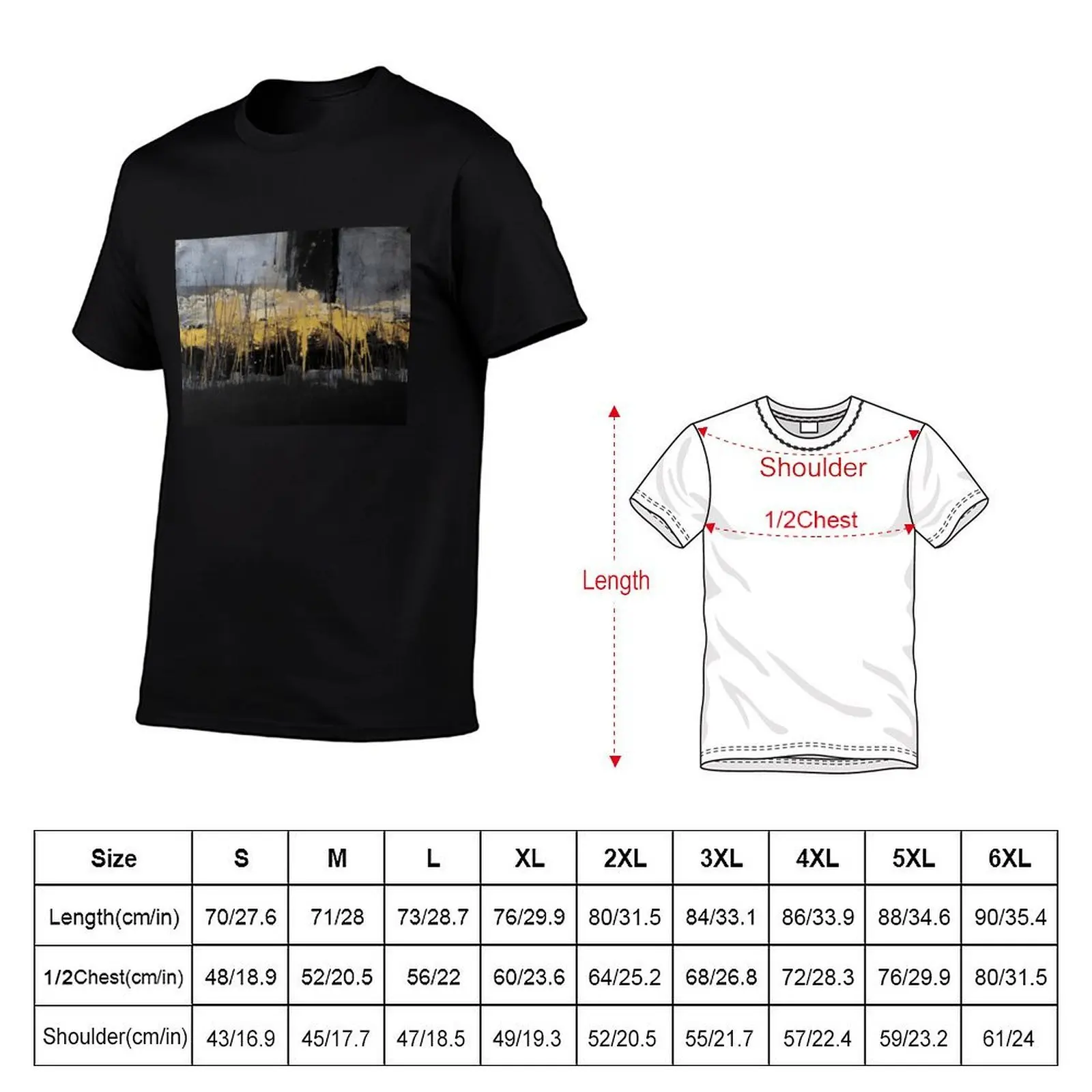 Horizontal black yellow T-Shirt customs design your own clothes Men's t-shirts