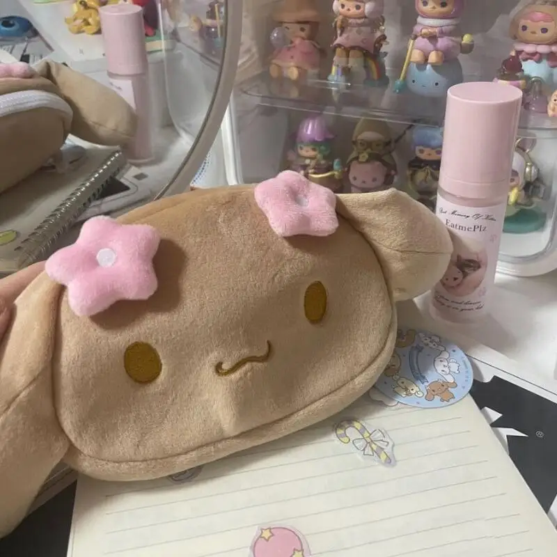 

Kawaii Sanrio Black Skin Cinnamoroll Cartoon Pencil Case Makeup Bag Girl Storage Stationery Bag Friend Birthday Creative Gift
