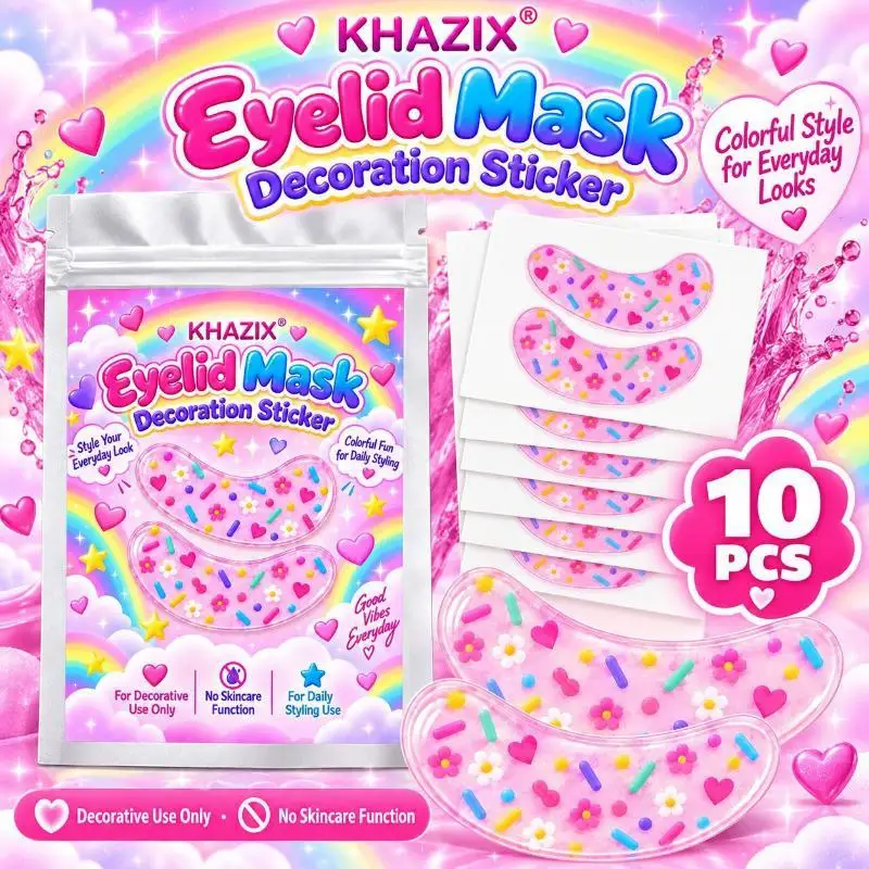 10Pcs Eyelid Mask Decorative Sticker Cute Colorful Eye Face Decor Sequins Decals For Festival Party Daily Makeup Styling
