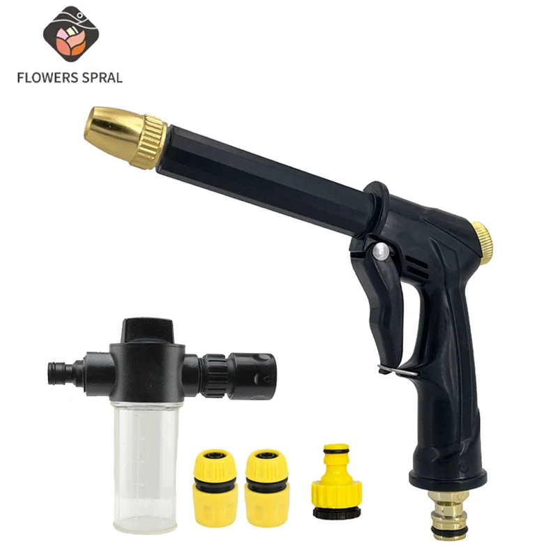 NOUVEAU Pistolet à eau haute pression pour lavage de voiture, arrosage de jardin, buse de tuyau, pulvérisateur, lance à mousse, raccord de robinet, connecteur rapide