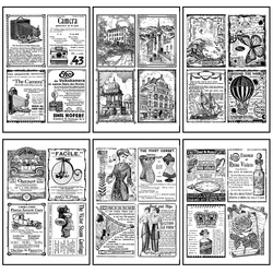 15*20 Modern Era Clothing Clear Silicone Stamps Retro Architectural Items Transparent Rubber Stamps for Card Making Scrapbooking