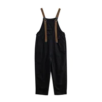 Spring Summer Streetwear Women's Jumpsuits Casual Loose Wide Leg Baggy Cargo Pants Straps Denim Overalls Brown Black Dungarees - Image 3