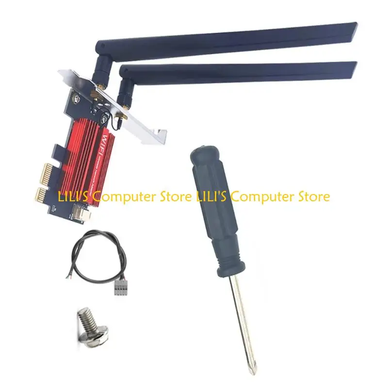 A52B 5400mbps Triple Band 2.4G 6Ghz การ์ดเครือข่ายที่รองรับบลูทูธสำหรับพีซี