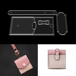 YOMDID 5PCS Handcraft Leather Acrylic Template Headphone Organizer Bag Stencil DIY Wallet Making Mold Leather Craft Supplies