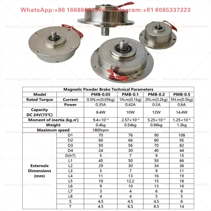 Micro Magnetic Powder Brake Tension Controller Kit Magnetic Powder Clutch Particle Brake 0.05-1kg for Packer Textile Bag Machine