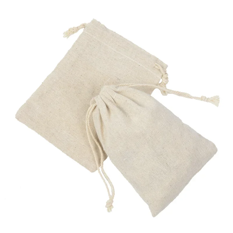 1Pc/lot 15x20cm White Chinese Wind Small Gift Cotton and Linen Belt Bags Jewelry Wedding Gift Jewelry Bags Snack Storage Bags