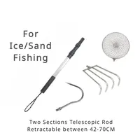 Telescopic Rod Retractable Harrow Spade Hook Ice Scoop Stainless Steel Beach Shell Rake Sand Fishing Tackle Strainer Tools Fish