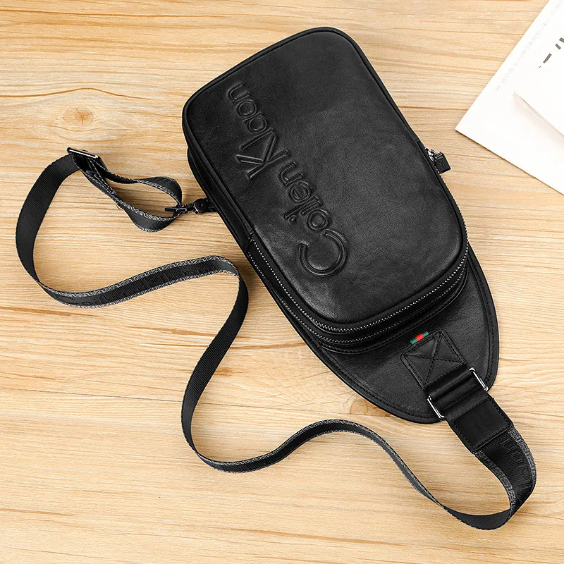 2022 New ChestBag Black solid leather Men\'s Shoulder Bag Crossbody Bags for Men Sling Messseger Bag Designer Travel shoulder