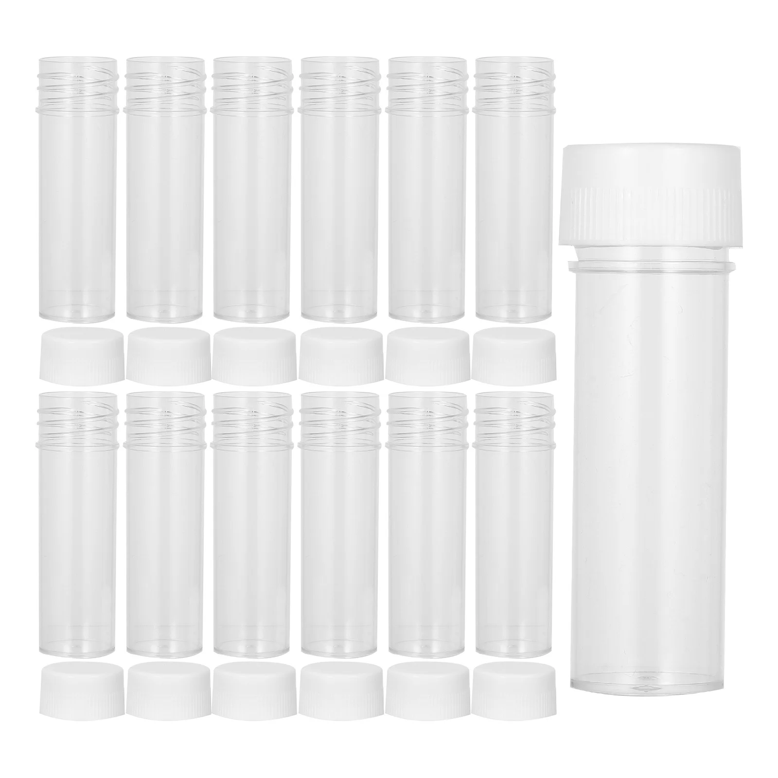 

20 Pcs Culture Tube Scientific Laboratory Containers Test Tubes Cell Sample Vials Plastic Testing
