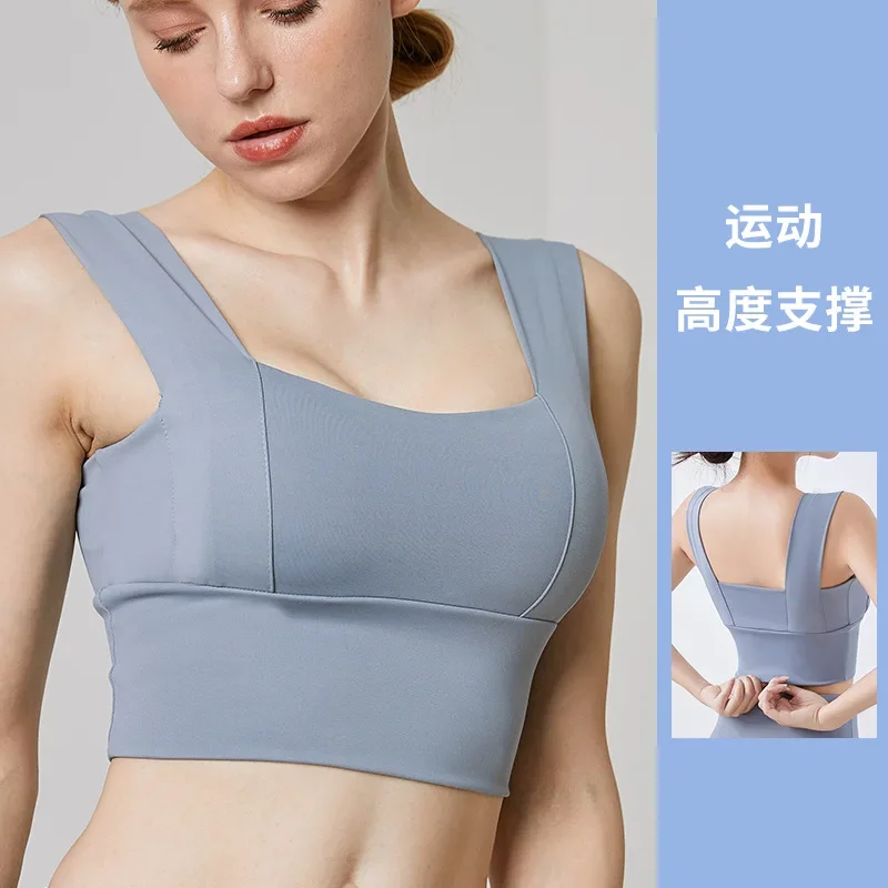 Gathered Women Sports Bra Thin Cup Push Up Bras Wireless Bralette Large Top Sportswear Running Yoga Shockproof Underwear Workout