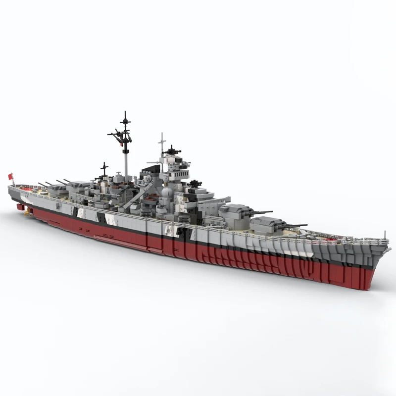 7164PCS WW2 Military MOC 1:200 scale Bismarck heavy cruiser Model creative ideas high-tech ChildToy birthdayGift Building blocks