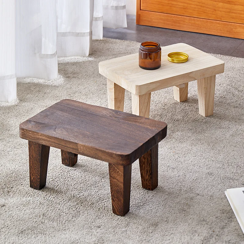

Solid Wood Small Stool Household Stool Living Room Stool Japanese Style Coffee Table Stools Shoe Stools Small Wooden Stools
