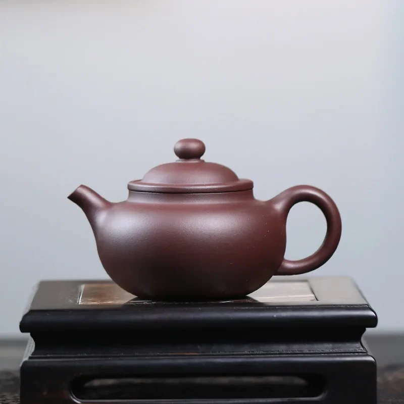 120ML Luxury Yixing Purple Clay Teapot Handmade Bamboo Hat Pot  Tea Maker Kettle Teapot