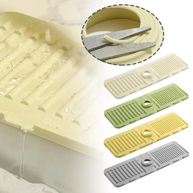 

Faucet drain mat splash resistant silicone kitchen sink water retention can be cut and folded narrow side sink absorbent pad