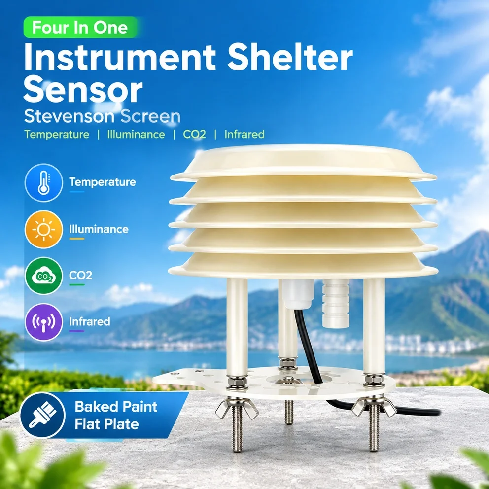 Instrument Shelter Sensor Stevenson Screen Temperature Illuminance CO2 Infrared Single Channel with Baked Paint Flat Plate