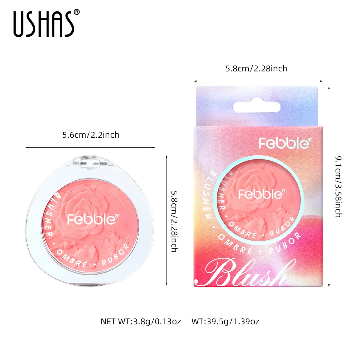 Gradient Blush Waterproof Sweat-proof Blusher Natural Monochrome Blush Palette Long-lasting Face Contour Natural Makeup