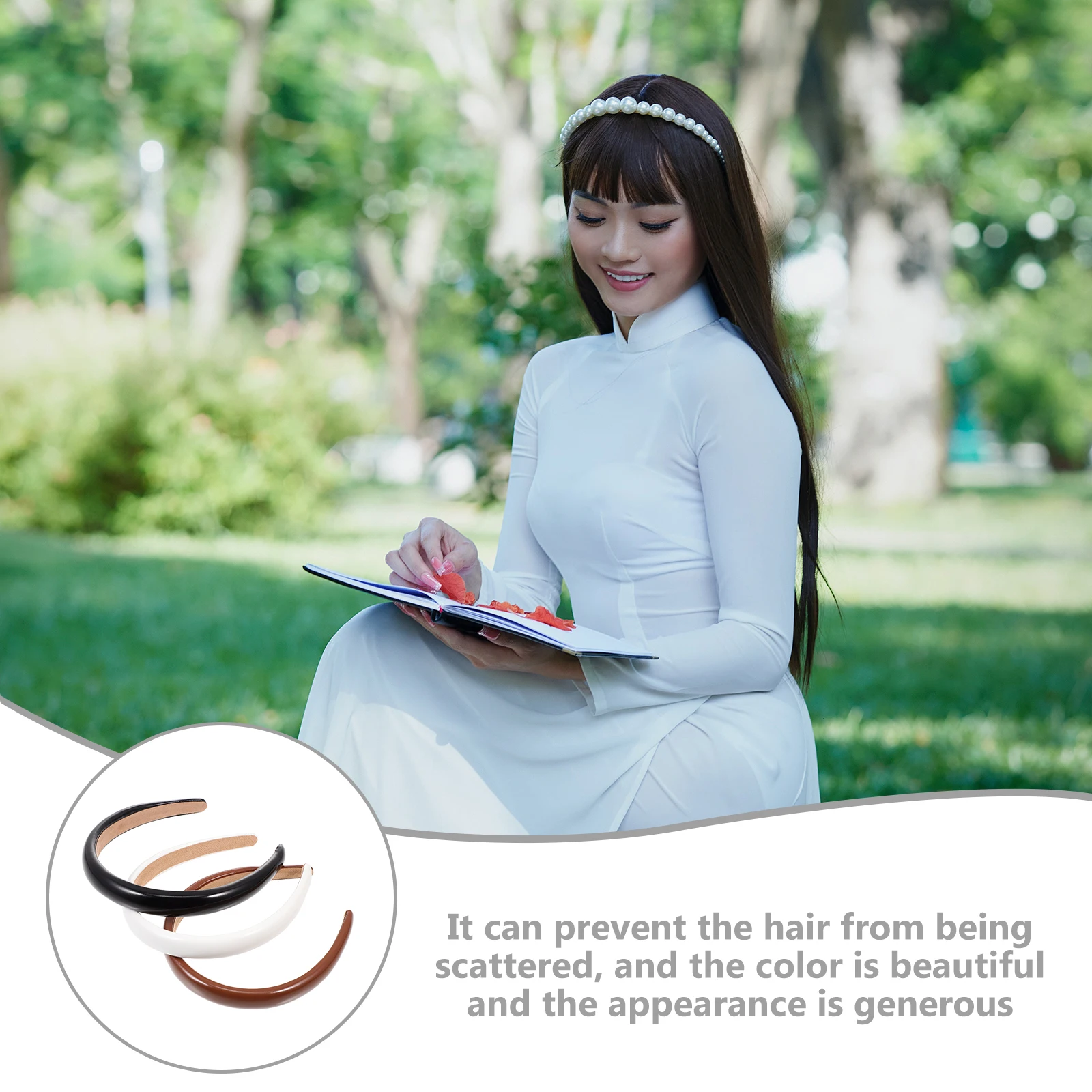 

3pcs Patent Headbands For Women Stylish Hoops Retro Design Durable Hair Decor Party Stage Accessory Elegant Versatile