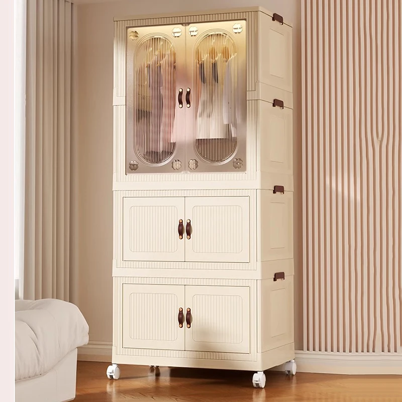 

Installation Free Baby Wardrobe Clothes Storage Locker Children's Wardrobe Bedroom Household Simple Baby Roupeiro Furniture