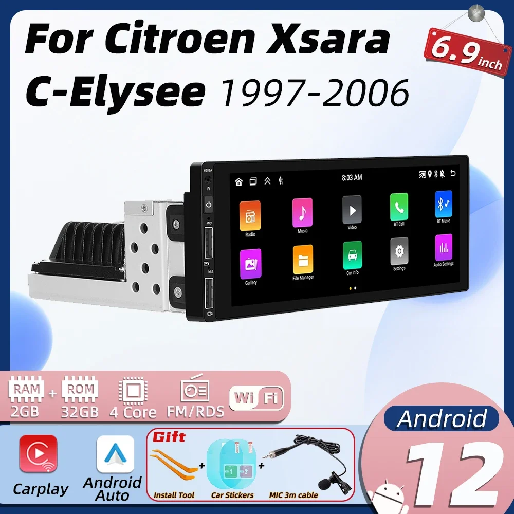 

1din Android автомобильный мультимедиа для Citroen Xsara C-Elysee 1997-2006 1 Din радио стерео головное устройство Carplay авторадио GPS навигация