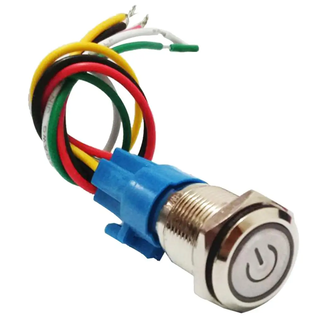 Metal Momentary Push Button Switch, Self-locking, Waterproof & - Resistant